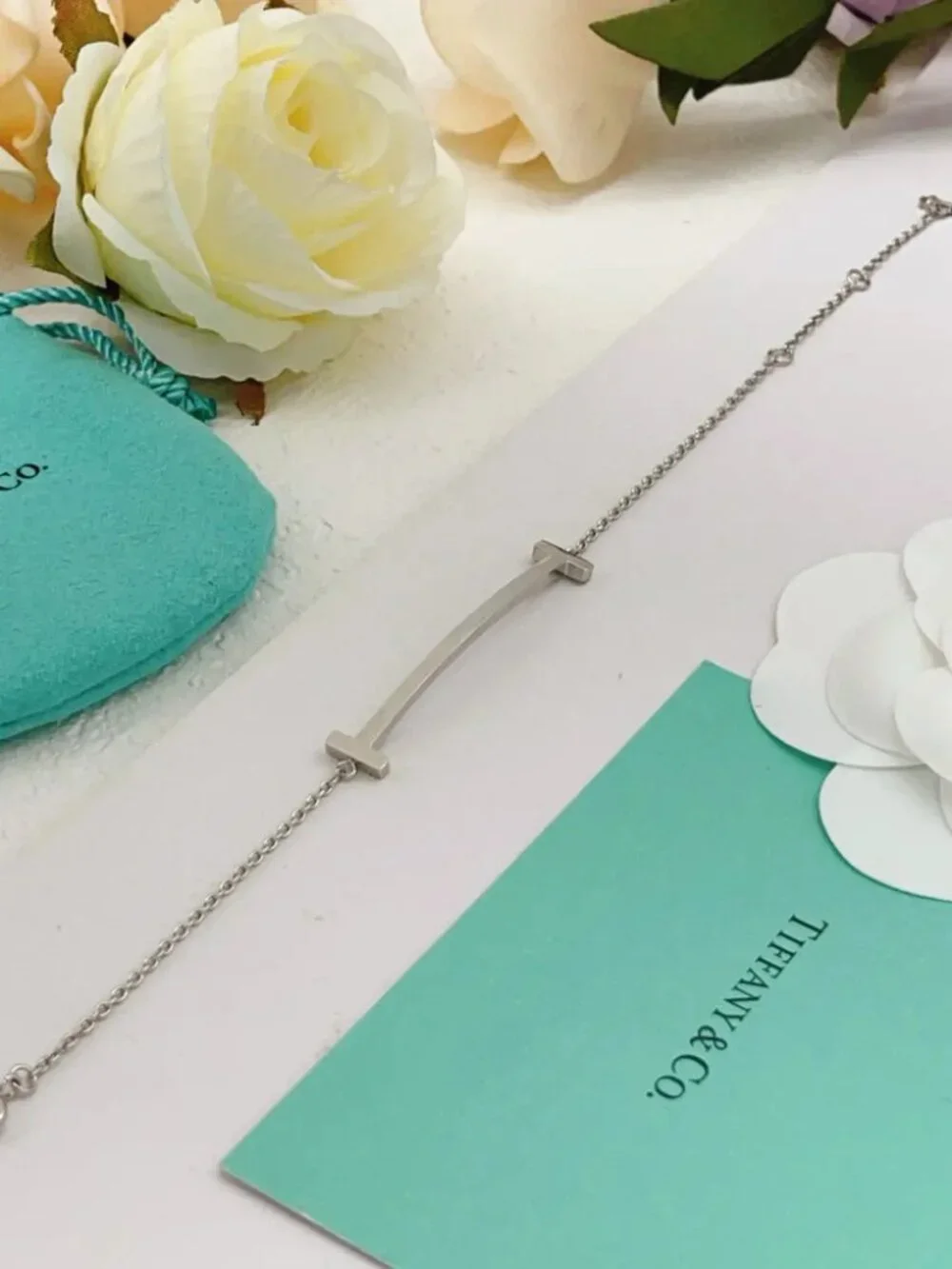 Tiffany & Co. Large Polished Silver Smiley Face Bracelet